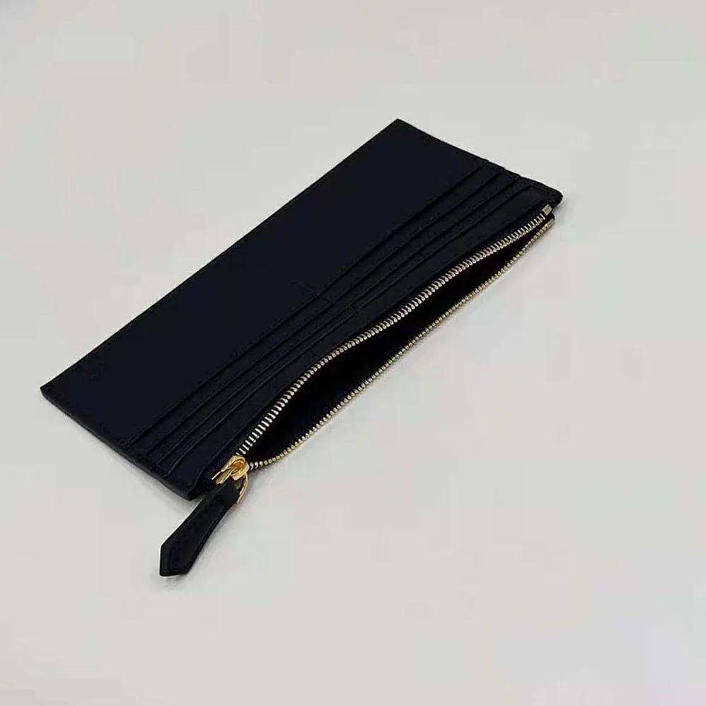 Fendi Fendigraphy Phone Pouch Black Leather Wallet for Women