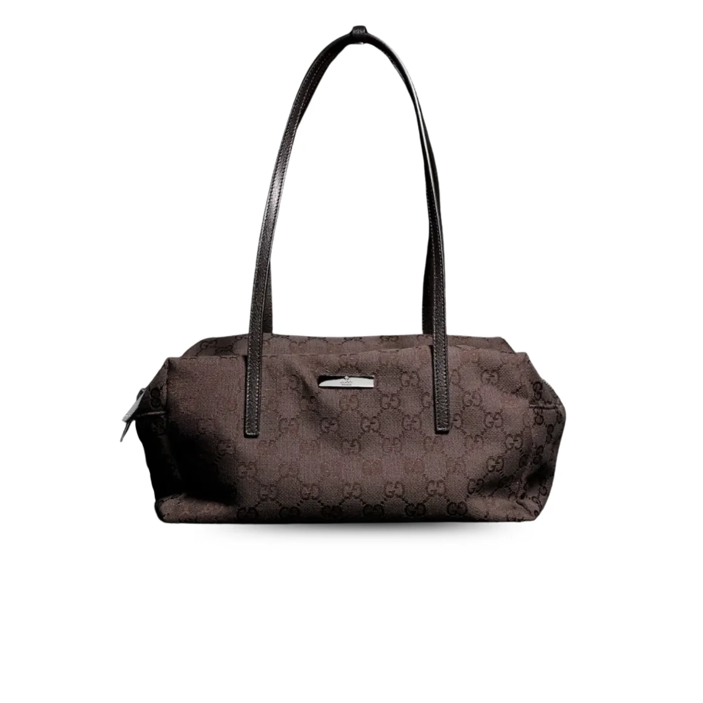 Gucci Melrose Boston Medium Shoulder Bag in Dark Brown Palladium Hardware Gucci Melrose Boston Medium Shoulder Bag in Dark Brown Palladium Hardware