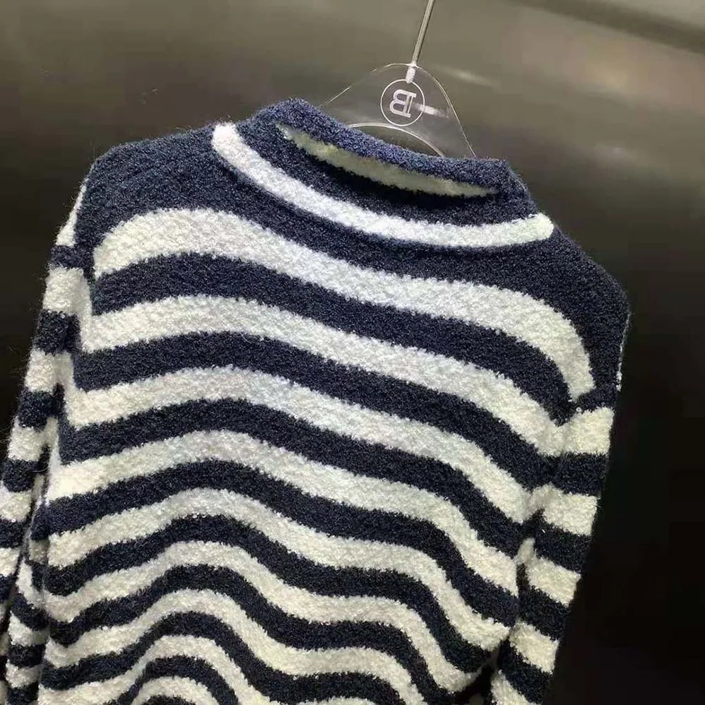 Dior Mariniere Marlene Jacket Navy Blue and Ecru Double for Women in Breasted Cotton Knit