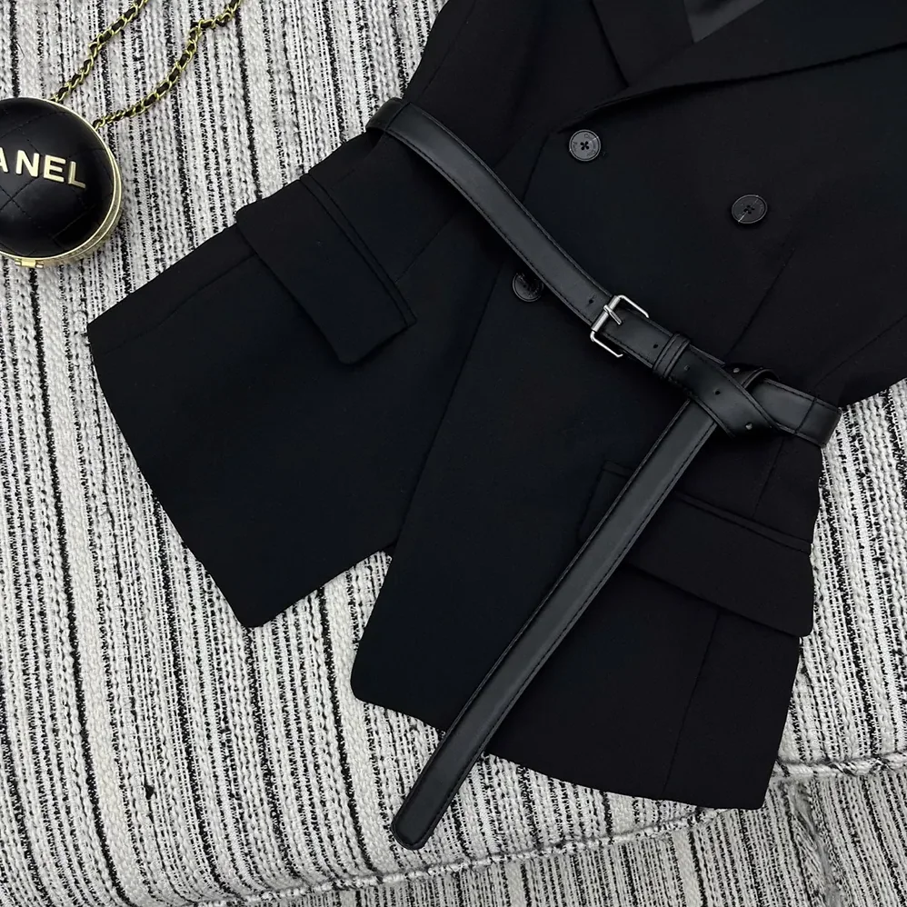 Dior Asymmetric Short-Sleeved Jacket with Belt Black Silk and Cotton Faille for Women Dior Asymmetric Short-Sleeved Jacket with Belt Black Silk and Cotton Faille for Women