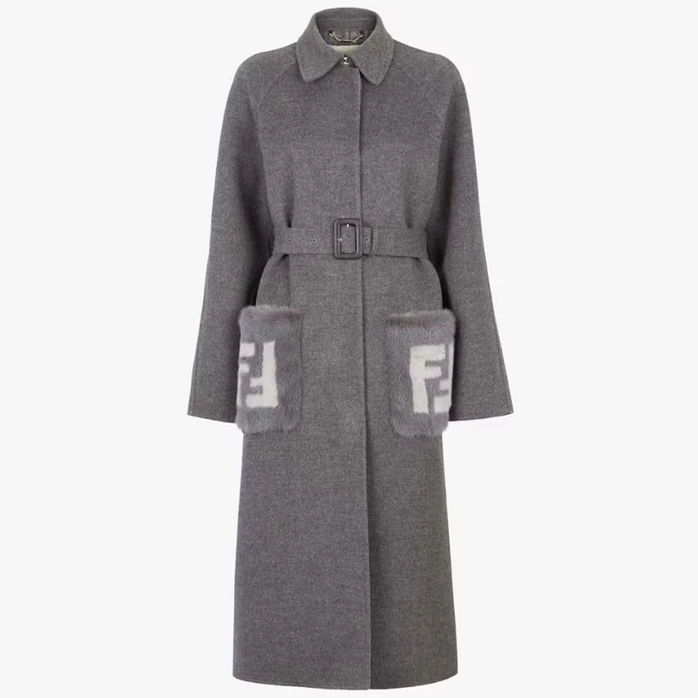 Fendi Coat Gray Wool Overcoat for Women Fendi Coat Gray Wool Overcoat for Women