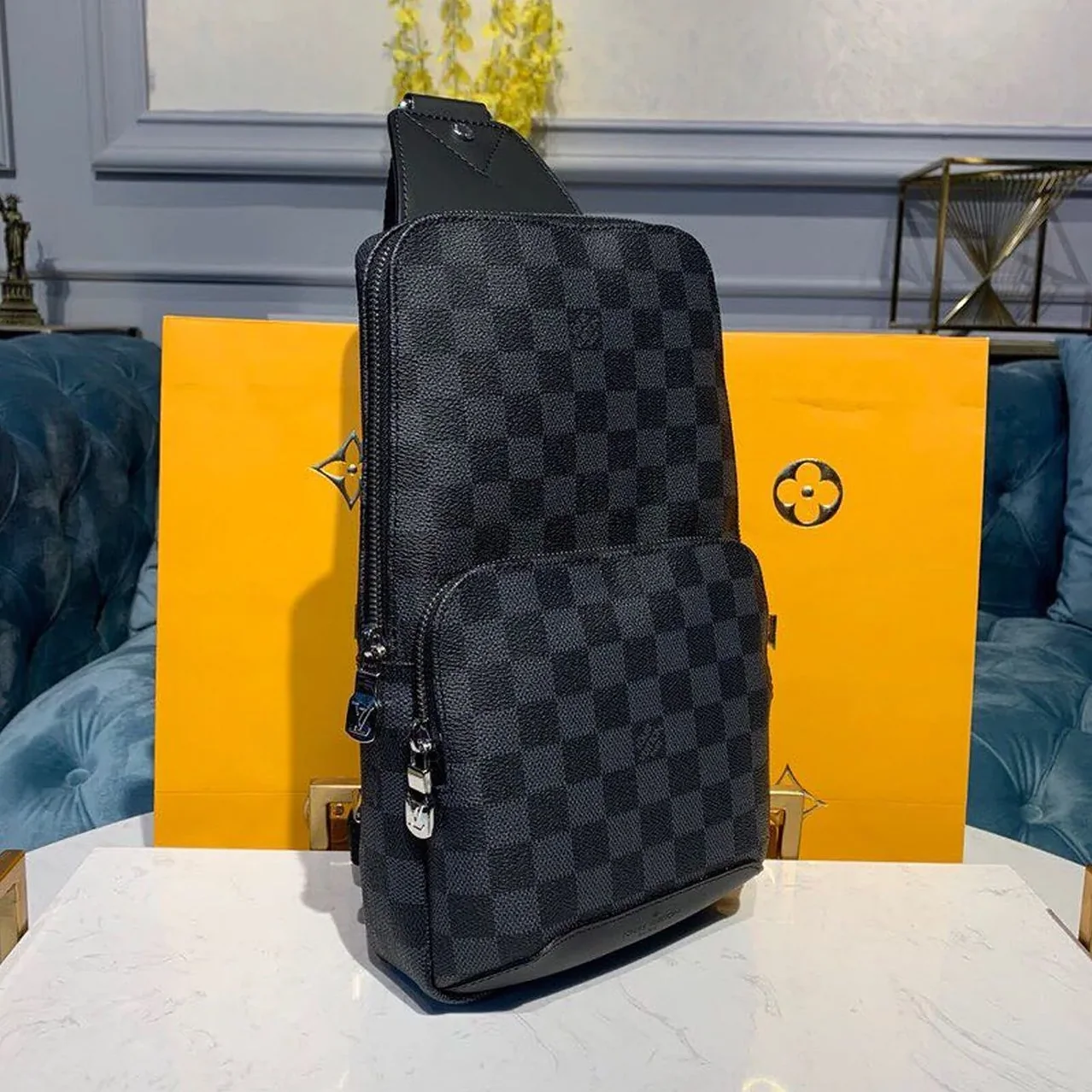 Louis Vuitton Avenue Sling Bag Damier Graphite Canvas Spring/Summer Collection , Black Louis Vuitton Avenue Sling Bag Damier Graphite Canvas Spring/Summer Collection , Black