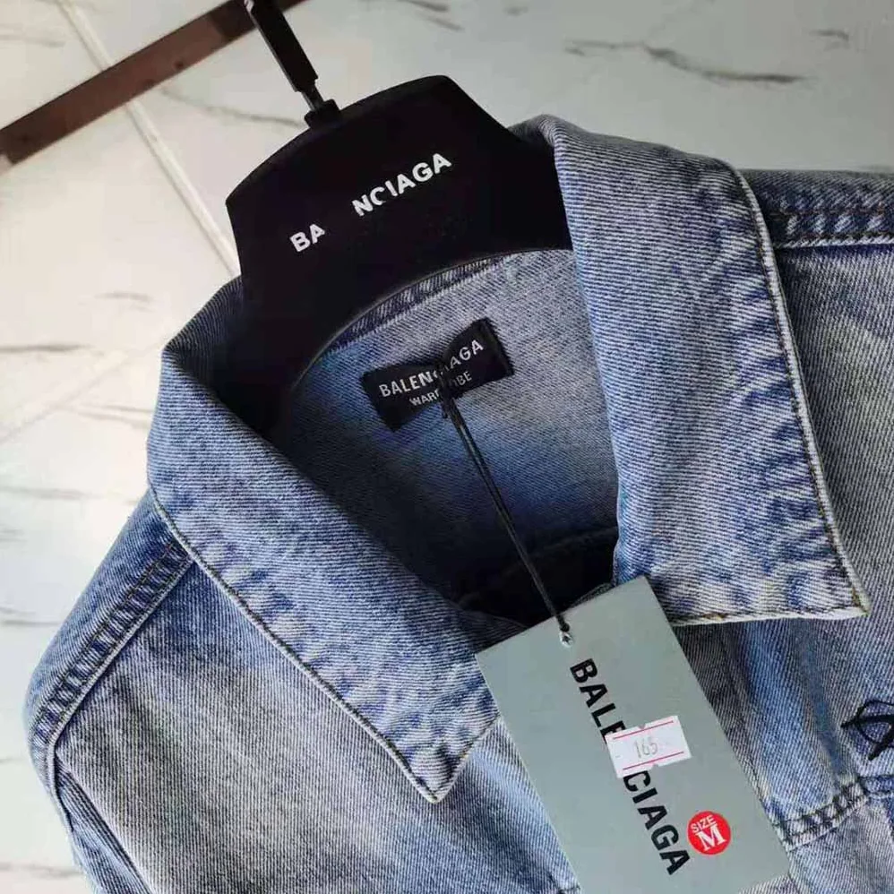 Balenciaga Corporate Large Fit Jacket in Indigo for Women Balenciaga Corporate Large Fit Jacket in Indigo for Women
