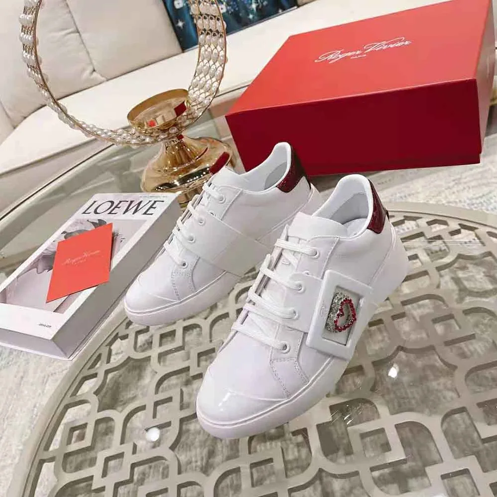 Roger Vivier Viv Skate Love Buckle Sneakers in Patent Leather for Women Roger Vivier Viv Skate Love Buckle Sneakers in Patent Leather for Women