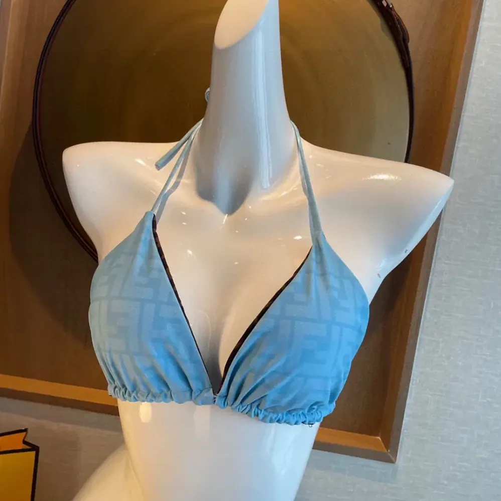 Fendi Swimsuit Blue Lycra Bikini for Women