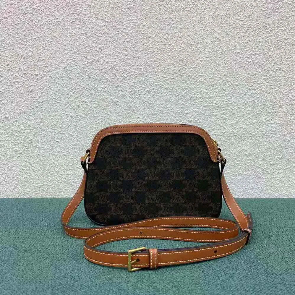 Celine Small Camera Bag in Triomphe Canvas for Women in Brown Celine Small Camera Bag in Triomphe Canvas for Women in Brown