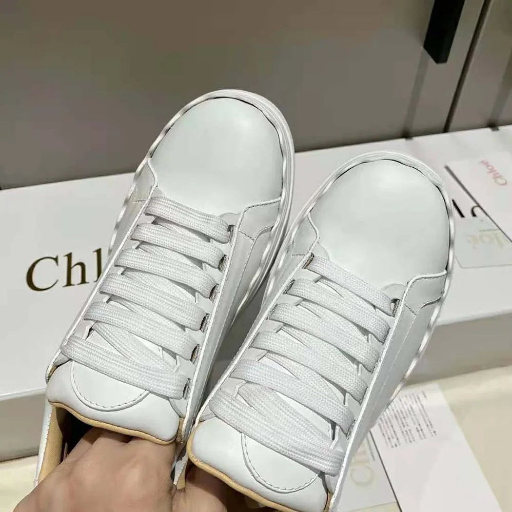 Chloe Lauren Sneaker in Smooth Calfskin for Women in White Chloe Lauren Sneaker in Smooth Calfskin for Women in White