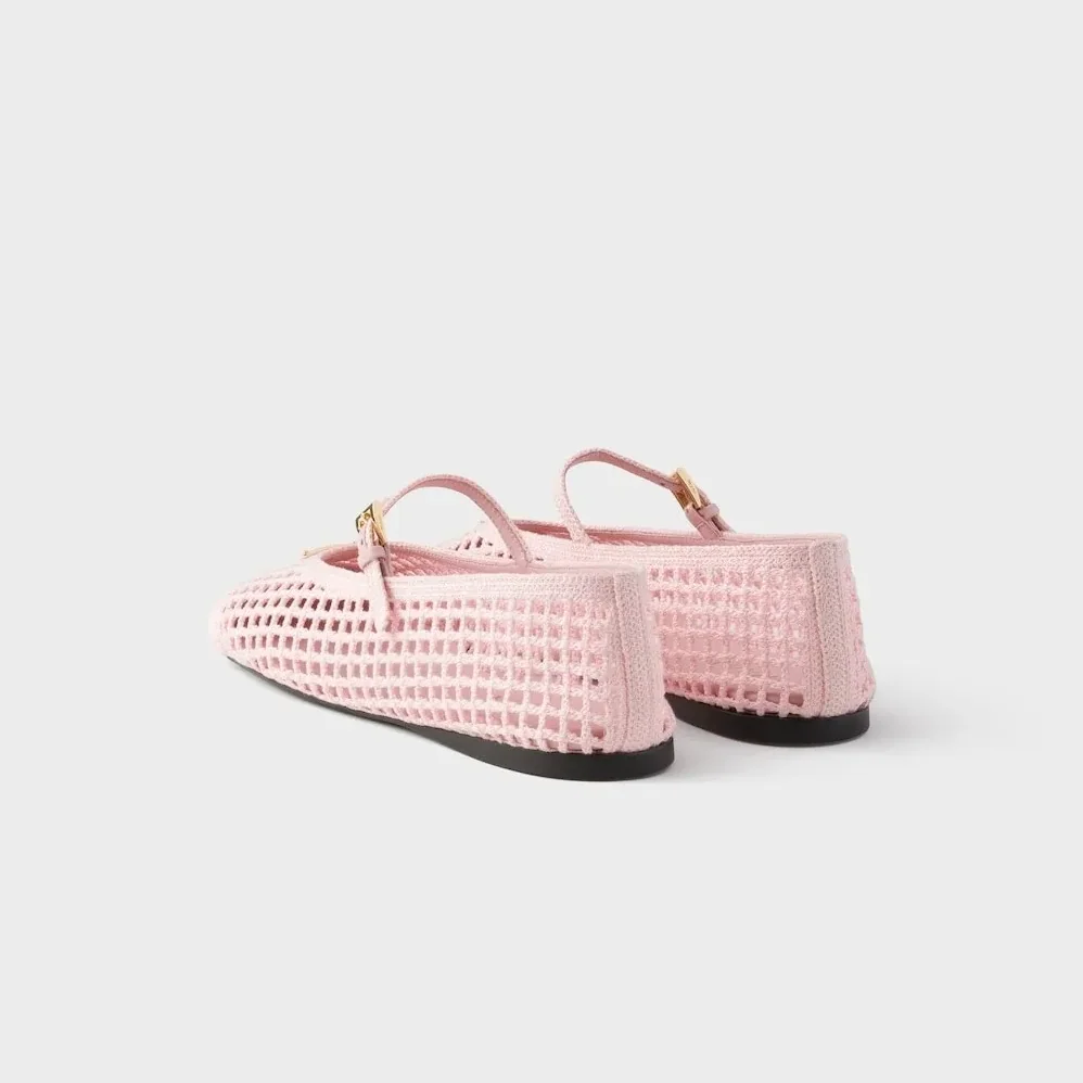 Prada Crochet Ballerinas Orchid Pink 1F364O_2F46_F0615_F_005