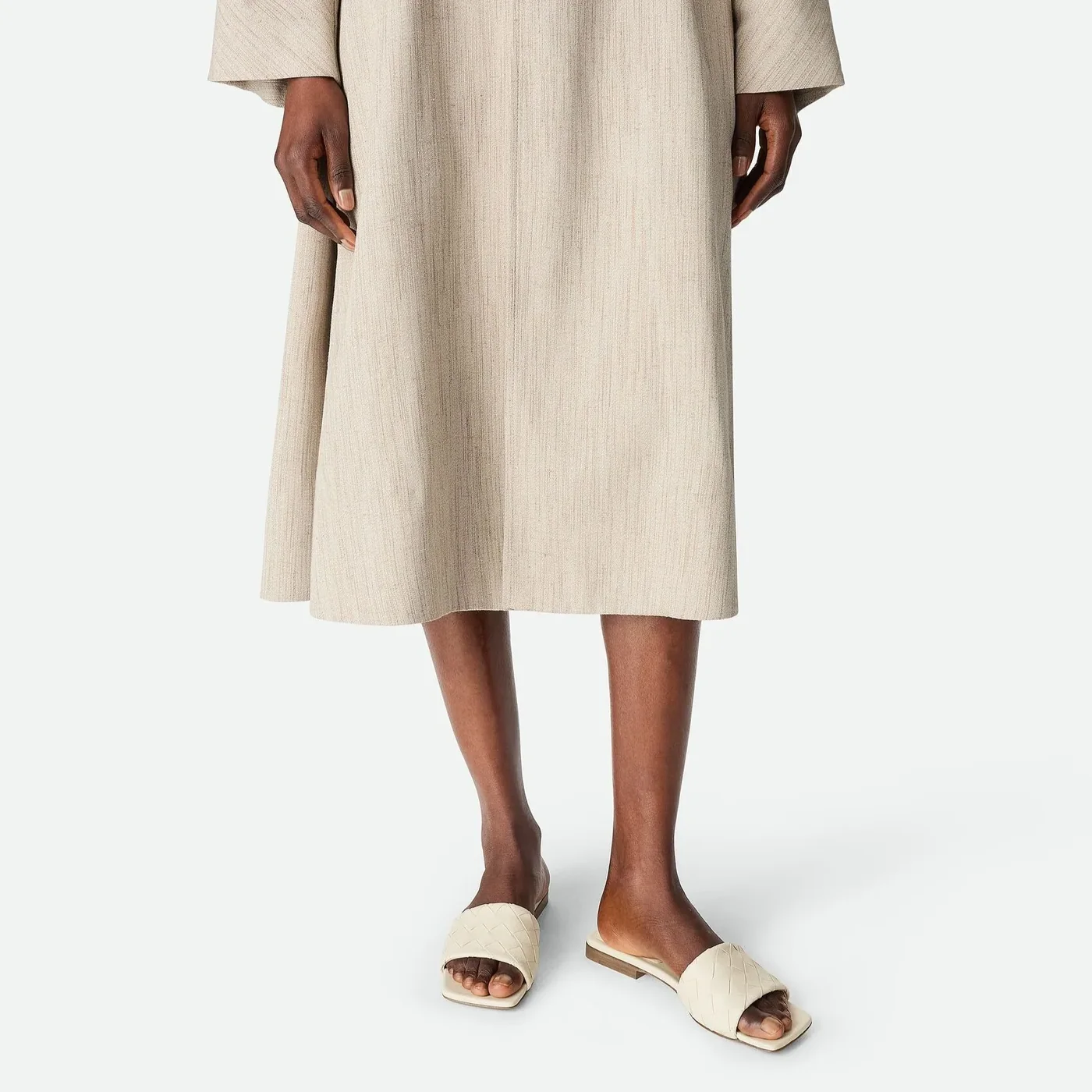 Bottega Veneta Parco Flat Mule Sea Salt Bottega Veneta Parco Flat Mule Sea Salt