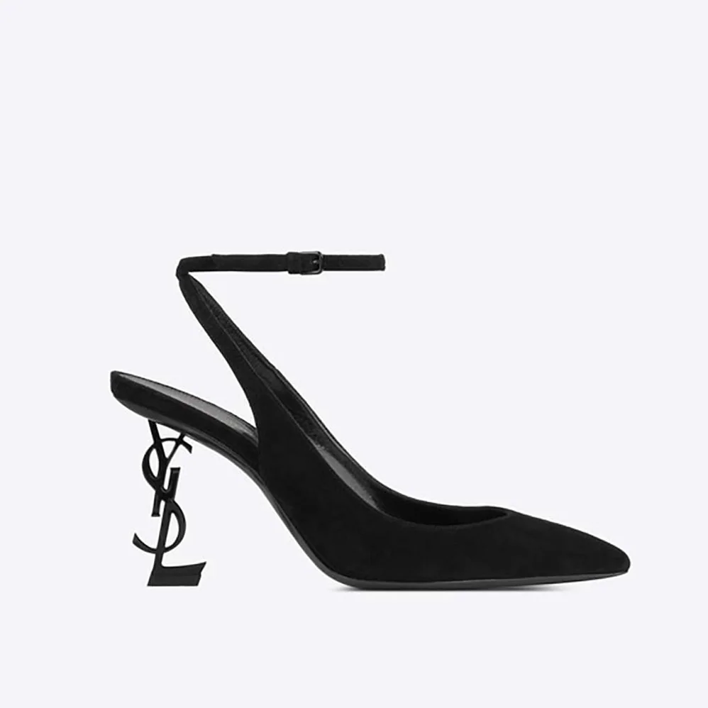 Saint Laurent YSL Opyum Slingback Pump Suede 85mm Heel for Women