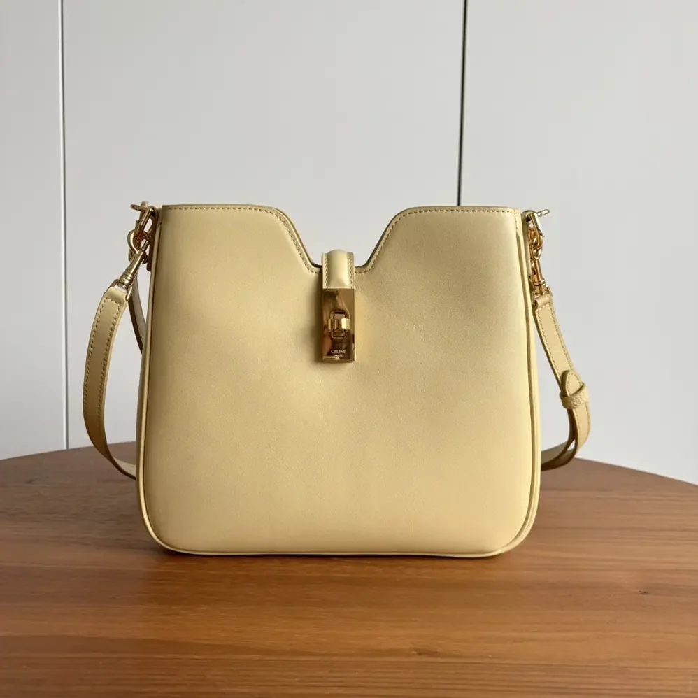 Celine Small Camille 16 Soft Bag in Smooth Calfskin for Women in Yellow