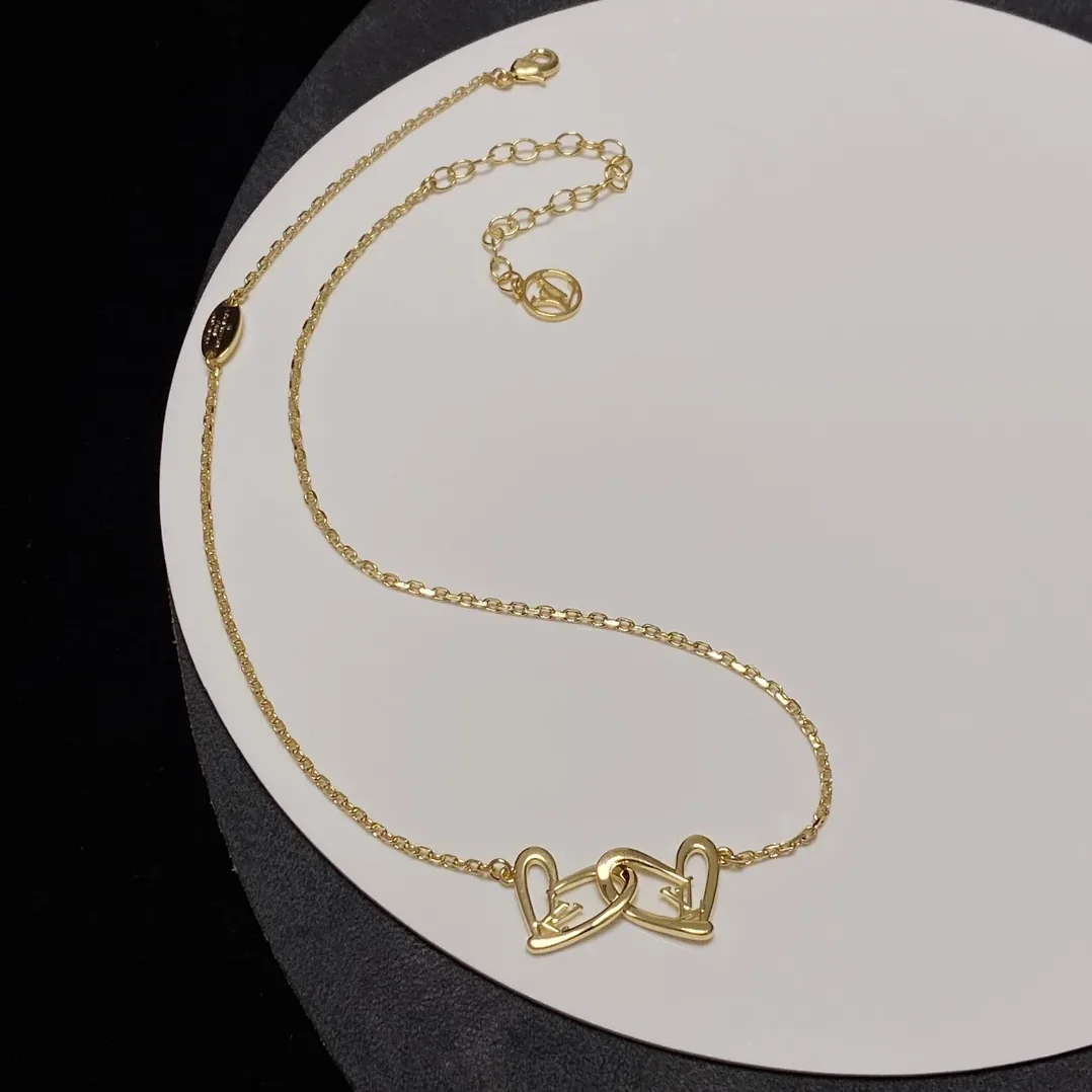 Louis Vuitton LV Letter Necklace Gold