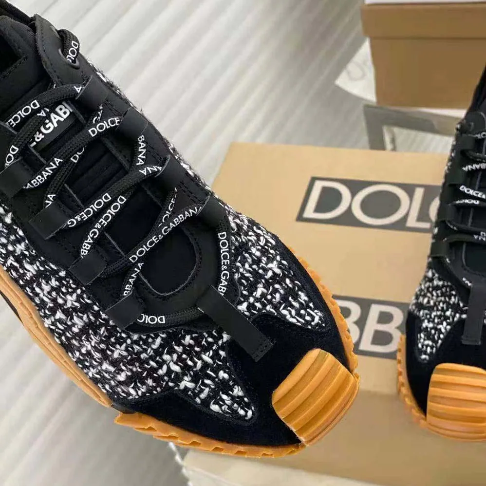 Dolce Gabbana D&G Mixed-material NS1 Slip-on Sneakers for Women in Black Dolce Gabbana D&G Mixed-material NS1 Slip-on Sneakers for Women in Black