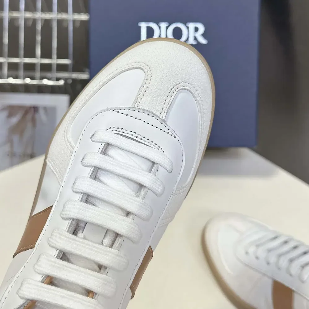 Dior B01 Matchpoint Sneaker Cognac and White Smooth Calfskin with White Suede for Men Dior B01 Matchpoint Sneaker Cognac and White Smooth Calfskin with White Suede for Men