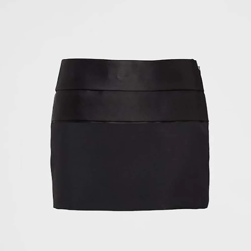 Prada Kid Mohair and Satin Miniskirt for Women in Black Prada Kid Mohair and Satin Miniskirt for Women in Black