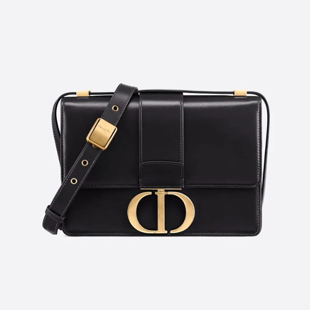 Dior 30 Montaigne Bag Des Vents Box Calfskin for Women in Black