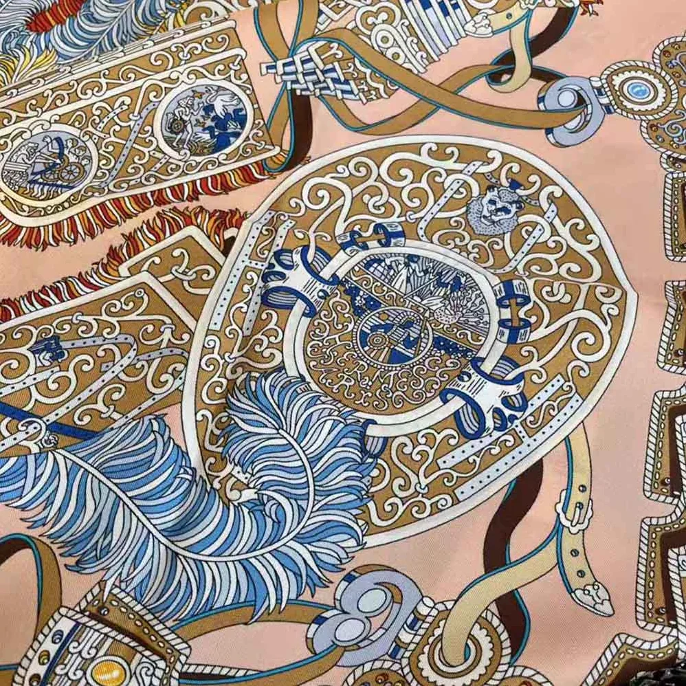 Hermes Sous L Egide De Mars Wash Scarf 90 for Women in Orange Hermes Sous L Egide De Mars Wash Scarf 90 for Women in Orange