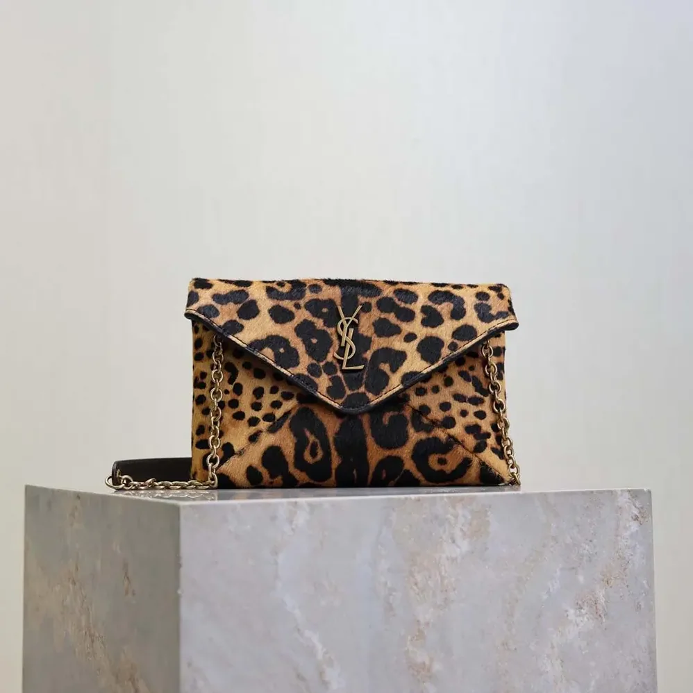Saint Laurent YSL Cassandre Small Chain Pouch In Pony Hair Leather 19cm for Women Saint Laurent YSL Cassandre Small Chain Pouch In Pony Hair Leather 19cm for Women