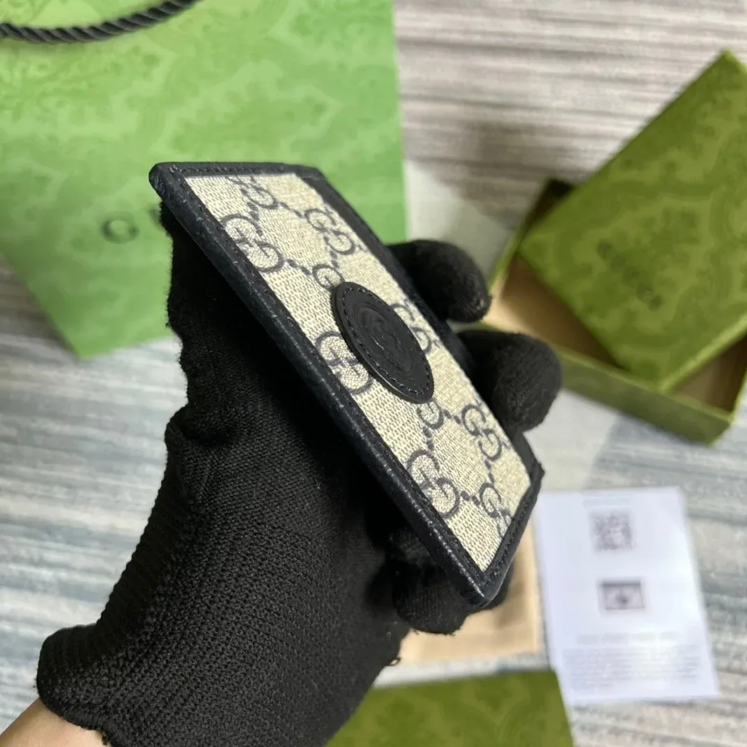 Gucci Card GG Case with Interlocking G Light Grey / Gucci Card GG Case with Interlocking G Light Grey /