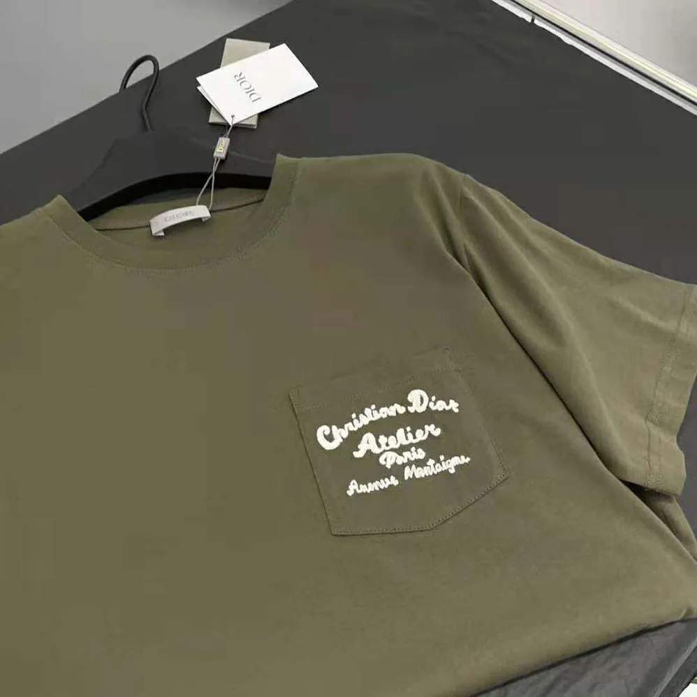 Dior Relaxed-fit Christian Dior Atelier T for Men in shirt Khaki Cotton Jersey