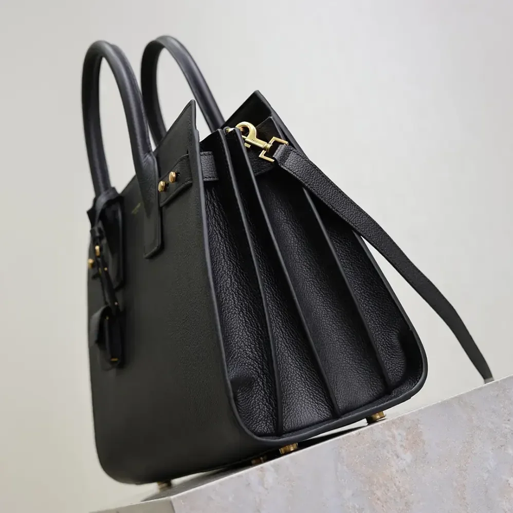 Saint Laurent YSL Small Sac De Jour In Supple Grained Leather for Women in Black