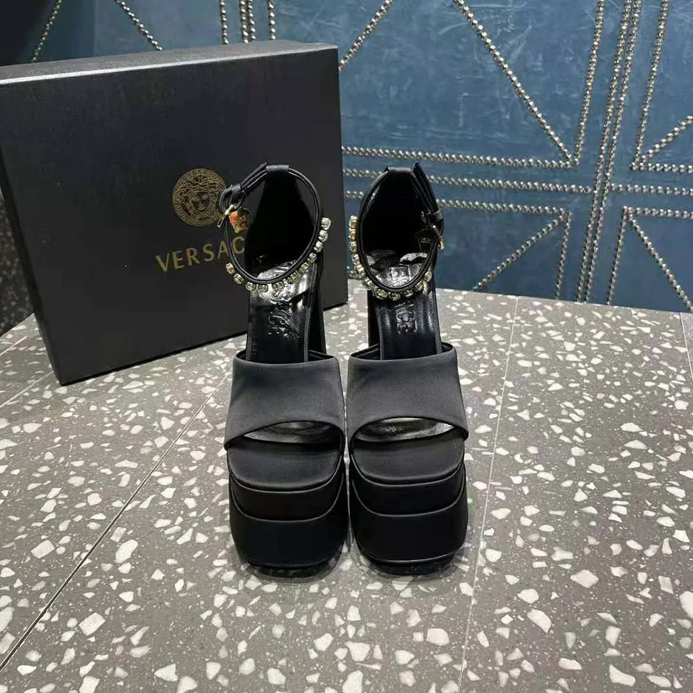 Versace Medusa Aevitas Platform Sandals for Women in Black