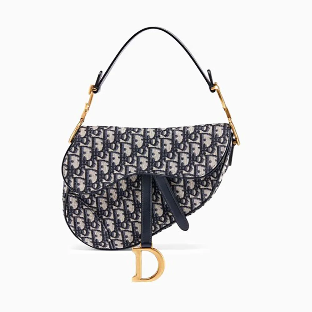 Dior Saddle Bag in Blue Canvas for Women Dior Saddle Bag in Blue Canvas for Women
