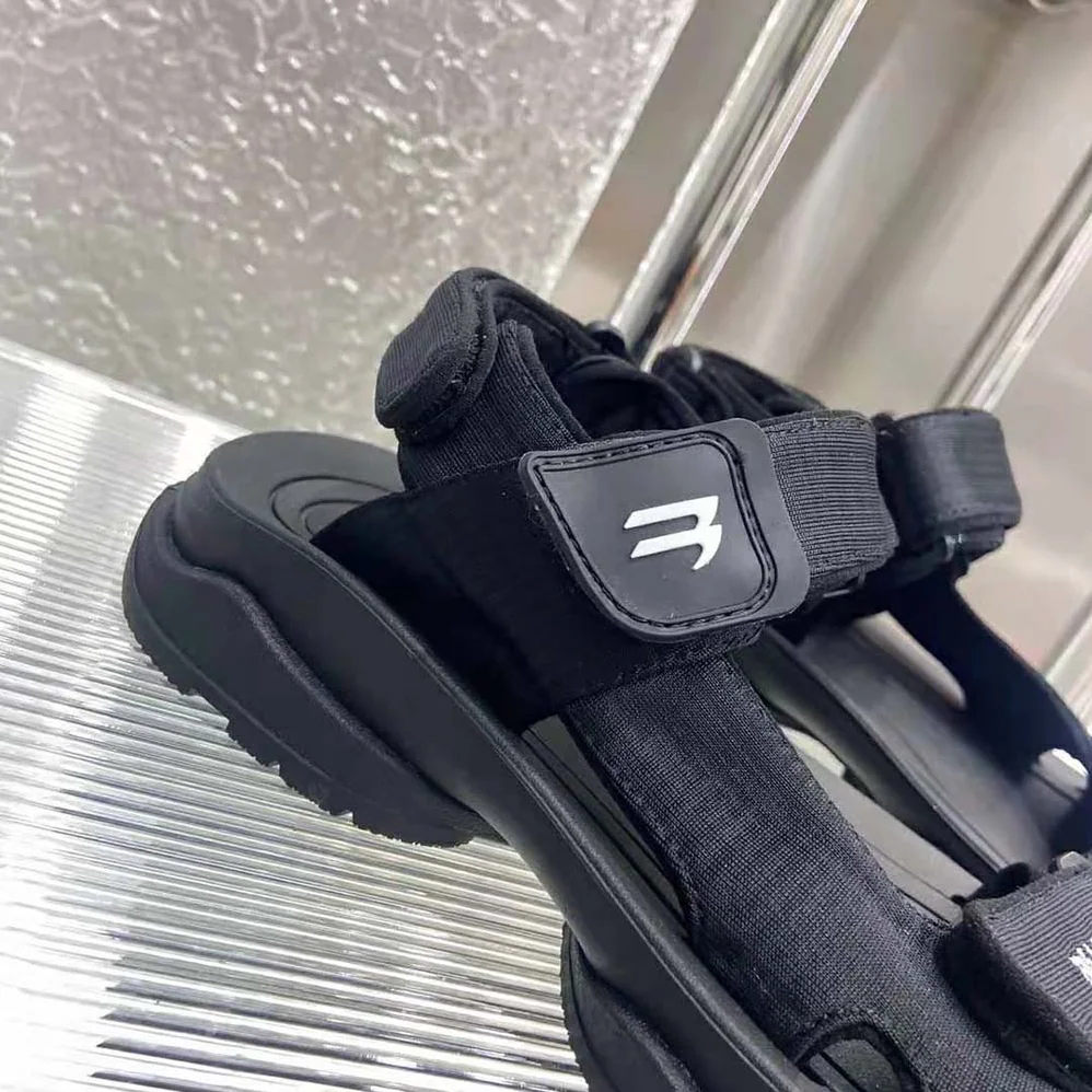 Balenciaga Tourist Sandal in Black Technical Material for Unisex
