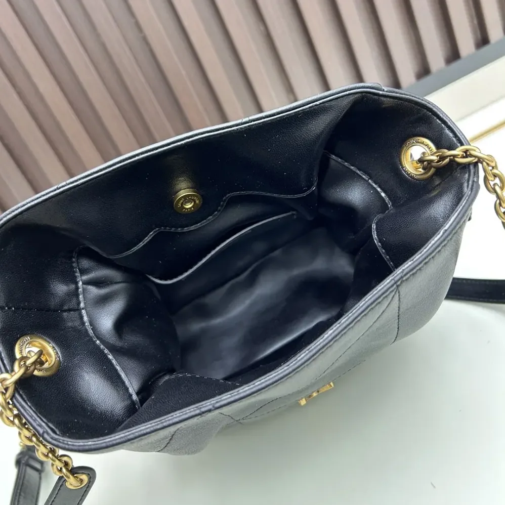 Saint Laurent YSL Jamie Mini Shoulder Pouch in Lambskin for Women in Black Saint Laurent YSL Jamie Mini Shoulder Pouch in Lambskin for Women in Black