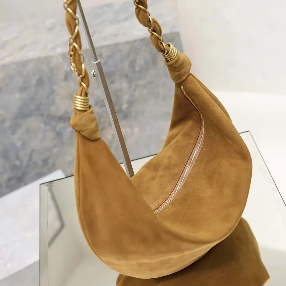 Saint Laurent YSL Amalia Small Hobo In Lambskin for Women in Brown