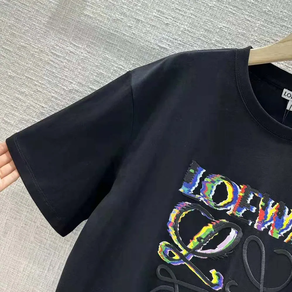 Loewe Glitch Anagram T-shirt in Cotton for Men in Black