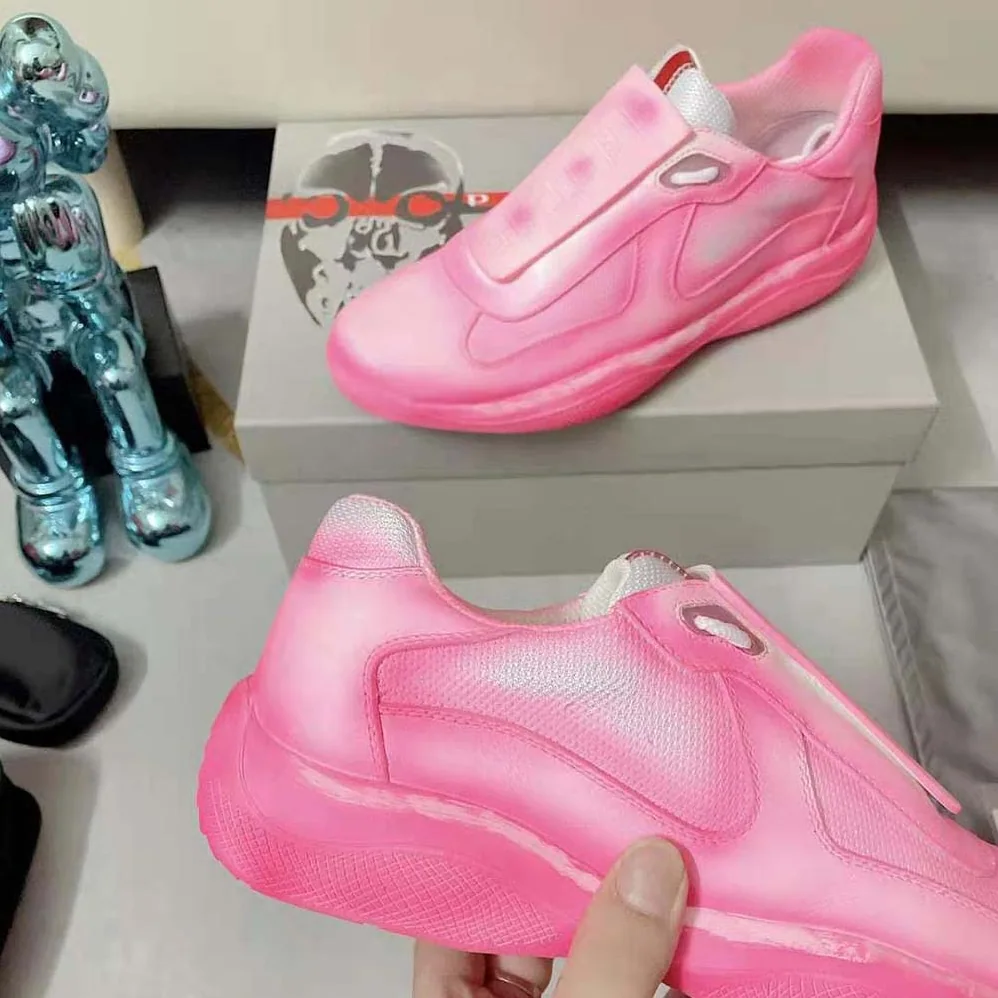 Prada Cass x Prada Americas Cup Rel3ase Sneakers for Unisex in Pink Prada Cass x Prada Americas Cup Rel3ase Sneakers for Unisex in Pink