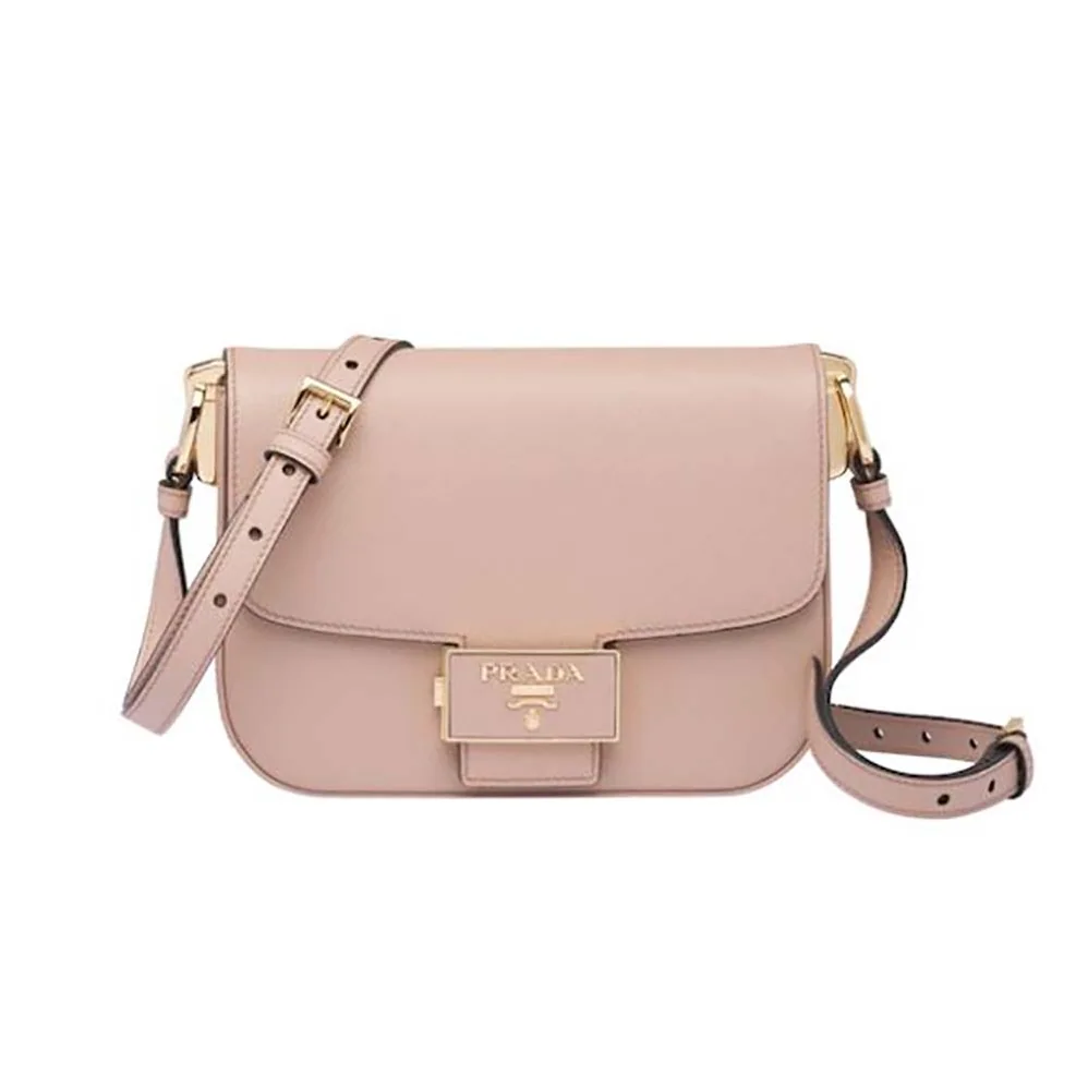 Prada Saffiano Leather Prada Embleme Bag for Women in Pink