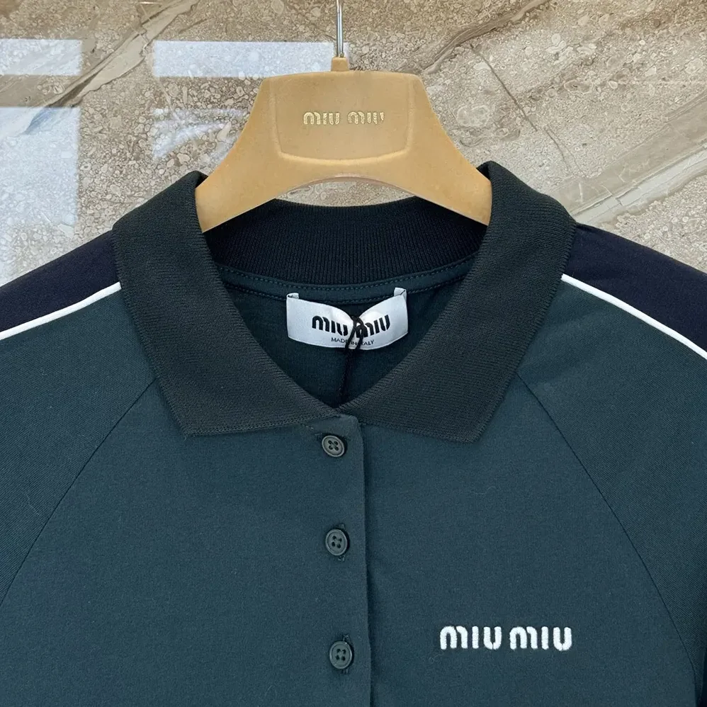 Miu Miu Cotton Jersey Polo Shirt-MJNA19182D for Women Miu Miu Cotton Jersey Polo Shirt-MJNA19182D for Women