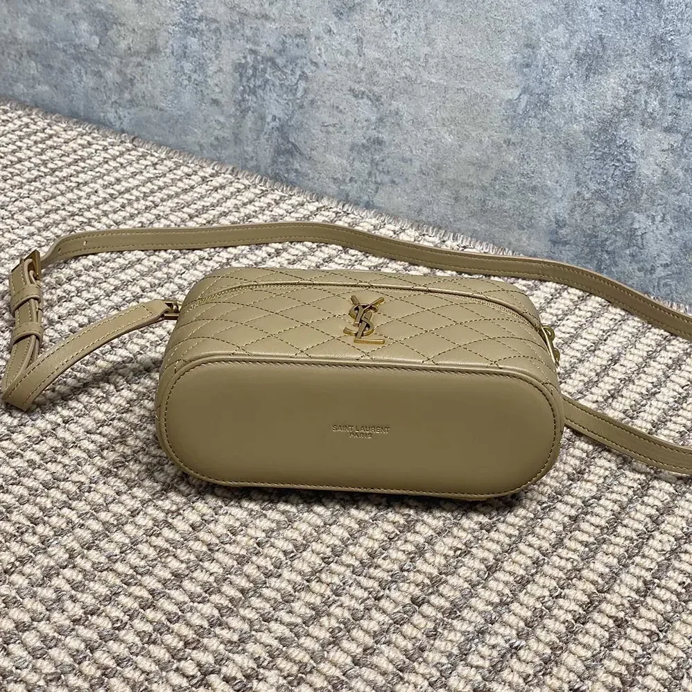 Saint Laurent YSL Gaby Vanity Bag In Lambskin for Women in Beige Saint Laurent YSL Gaby Vanity Bag In Lambskin for Women in Beige
