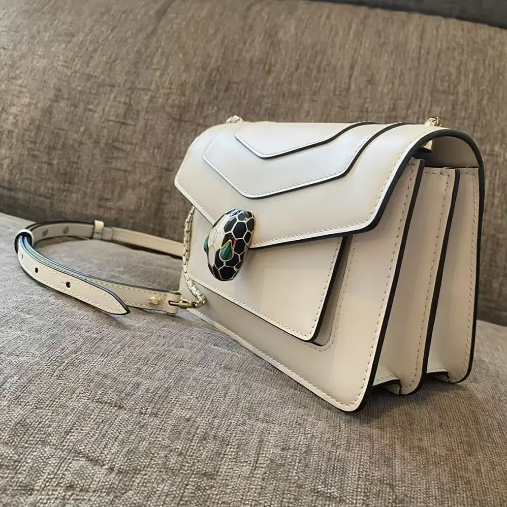 Bvlgari Mini Serpenti Forever East-West Shoulder Bag for Women in White