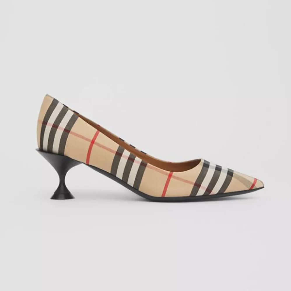 Burberry Vintage Check Cotton Pumps for Women in Brown Burberry Vintage Check Cotton Pumps for Women in Brown