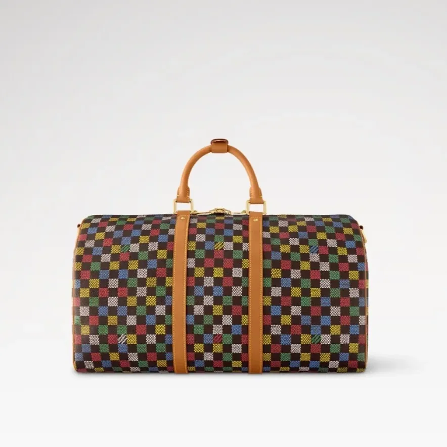 Louis Vuitton Keepall Bandouliere 50 Travel Bag in Multicolor Aged Gold Hardware Louis Vuitton Keepall Bandouliere 50 Travel Bag in Multicolor Aged Gold Hardware