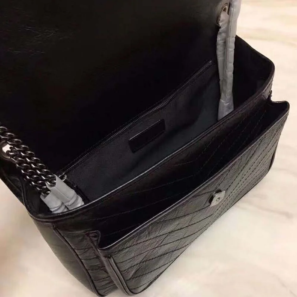 Saint Laurent YSL Niki Large in Vintage Leather for Women in Black