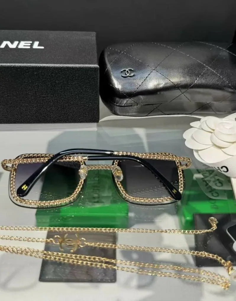 Chanel Square Sunglasses Gold Chanel Square Sunglasses Gold