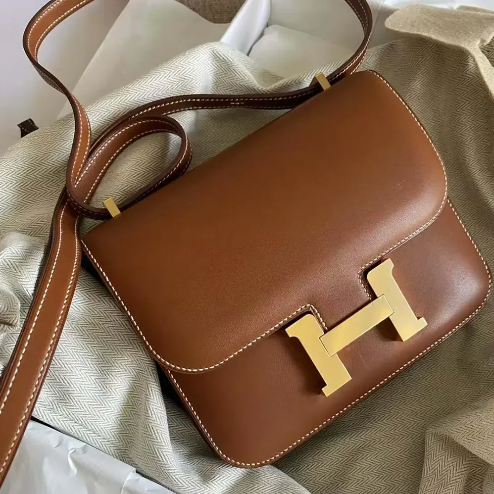 Hermes Constance 24 Bag Box Leather for Women in Brown/Gold Hermes Constance 24 Bag Box Leather for Women in Brown/Gold