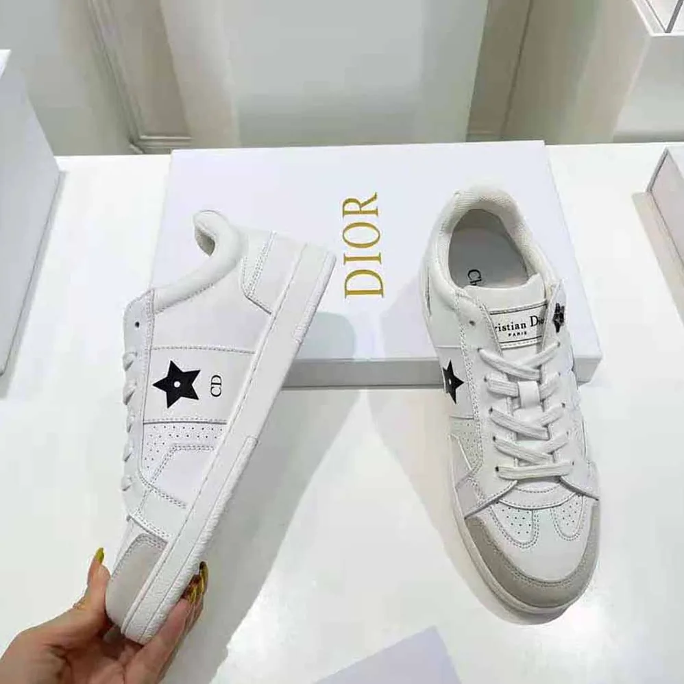 Dior Star Sneaker White Calfskin and Suede for Women Dior Star Sneaker White Calfskin and Suede for Women