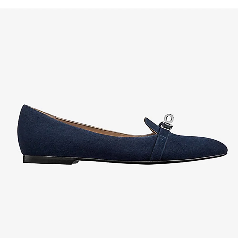 Hermes Shoes Pegase Ballerina for Women in Navy Hermes Shoes Pegase Ballerina for Women in Navy