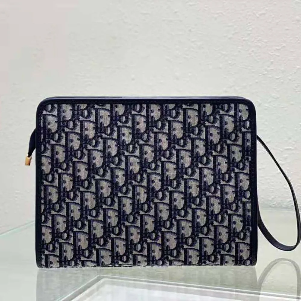Dior 30 Montaigne Pouch Blue Dior Oblique Jacquard for Women Dior 30 Montaigne Pouch Blue Dior Oblique Jacquard for Women