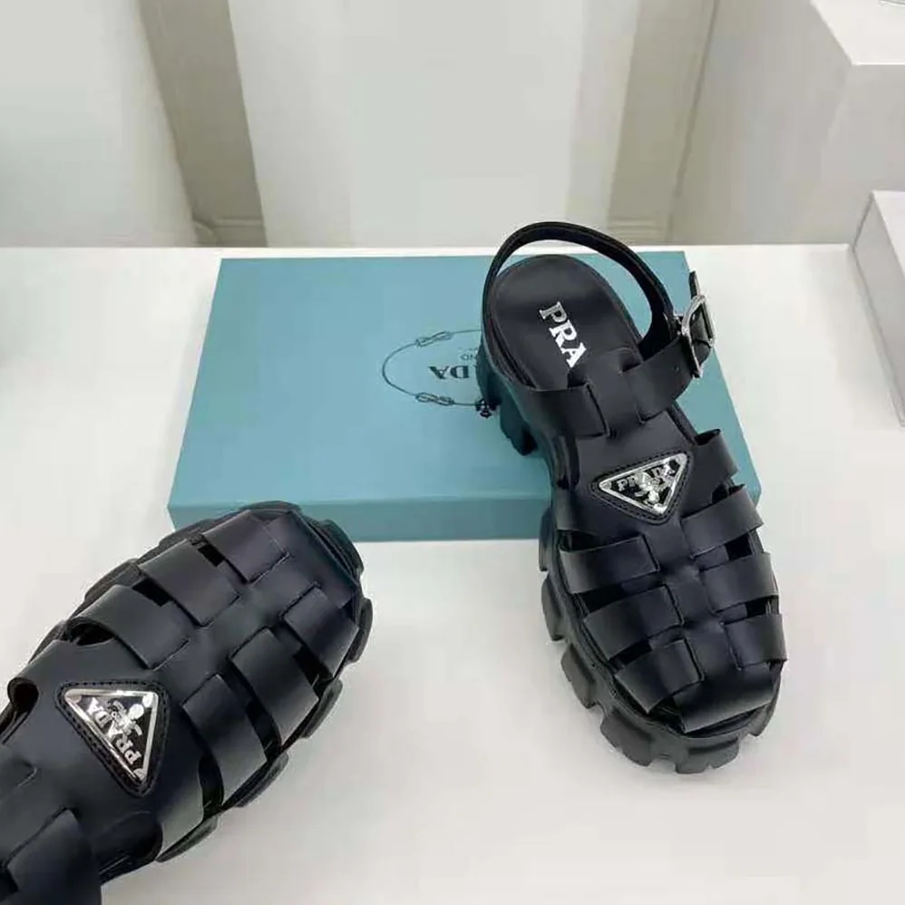 Prada Foam Rubber Sandals in 55 mm Heel Height for Women in Black