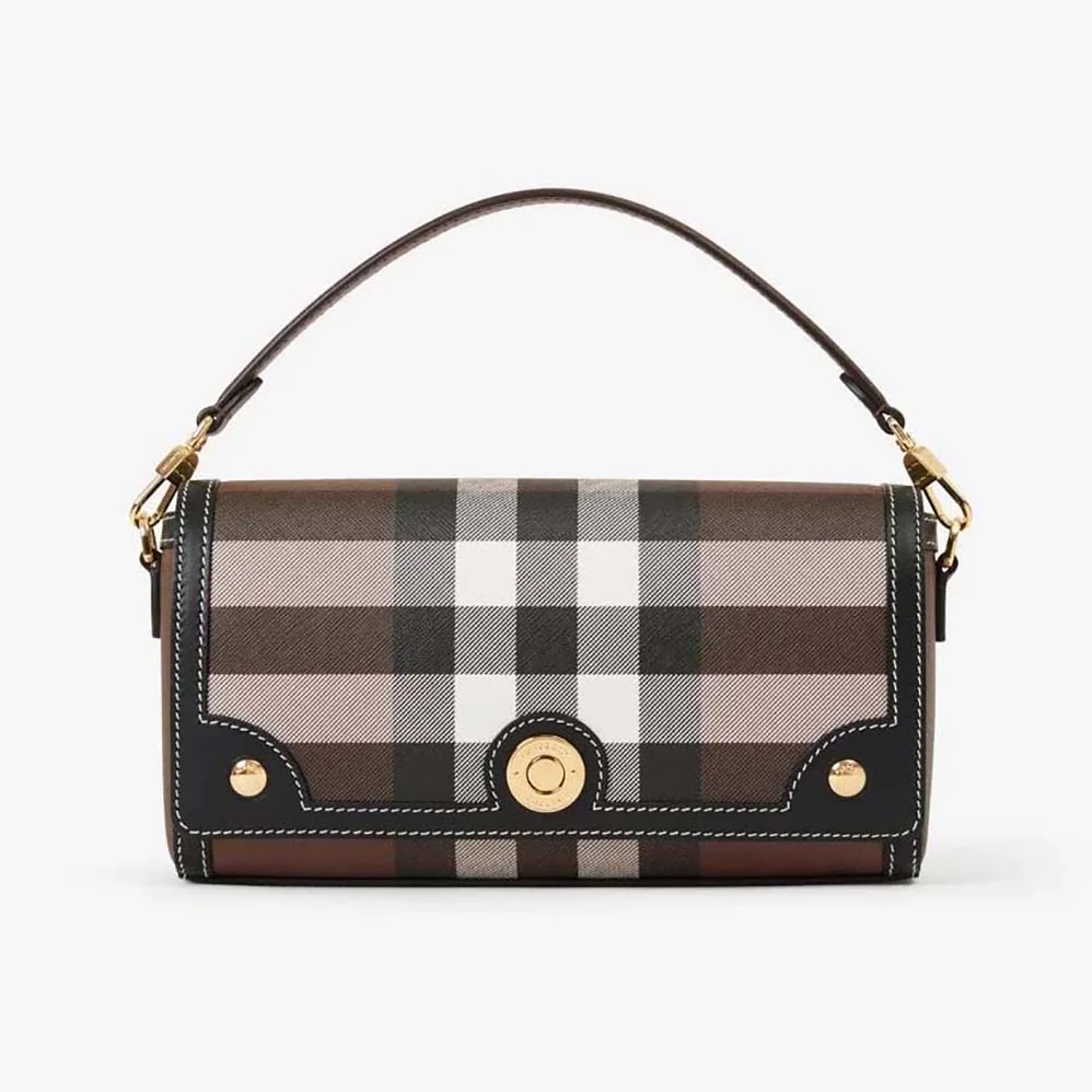 Burberry Top Handle Note Bag with Logo for Women in engraved Studs