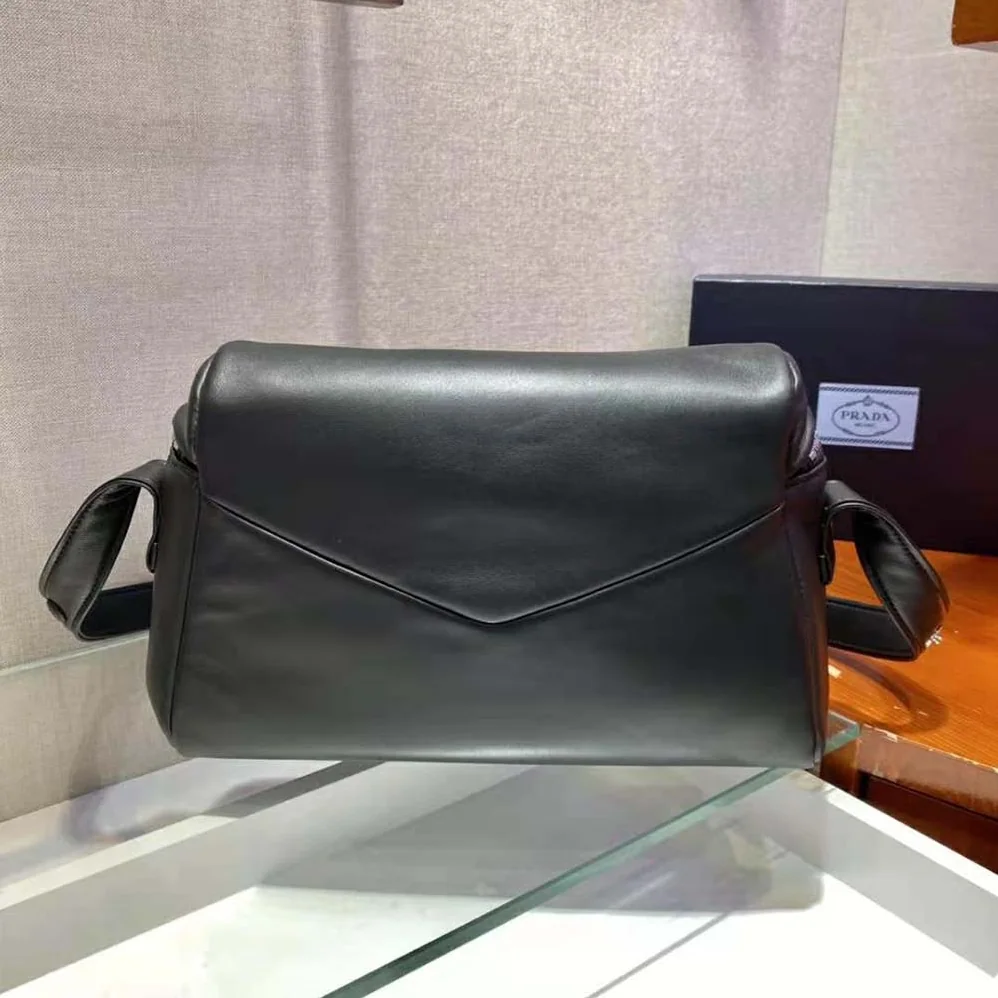 Prada Padded Nappa Leather Prada Signaux Bag for Women in Black Prada Padded Nappa Leather Prada Signaux Bag for Women in Black