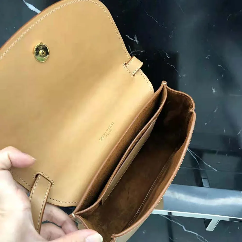 Saint Laurent YSL Kaia Small Satchel in Smooth Vintage Leather for Women in Brown