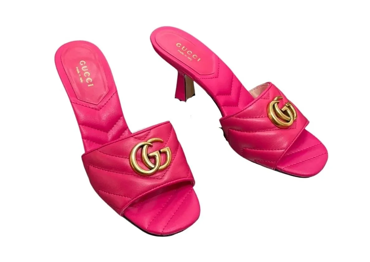 Gucci Double G Slide Sandal Pink Gucci Double G Slide Sandal Pink