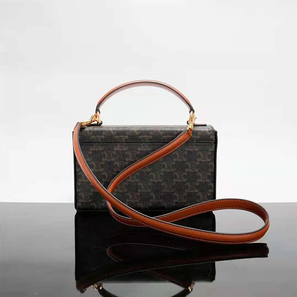 Celine Box Triomphe in Triomphe Canvas and Calfskin for Women Celine Box Triomphe in Triomphe Canvas and Calfskin for Women